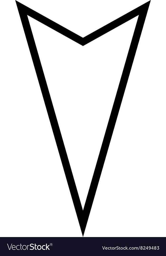 Pointer down contour icon