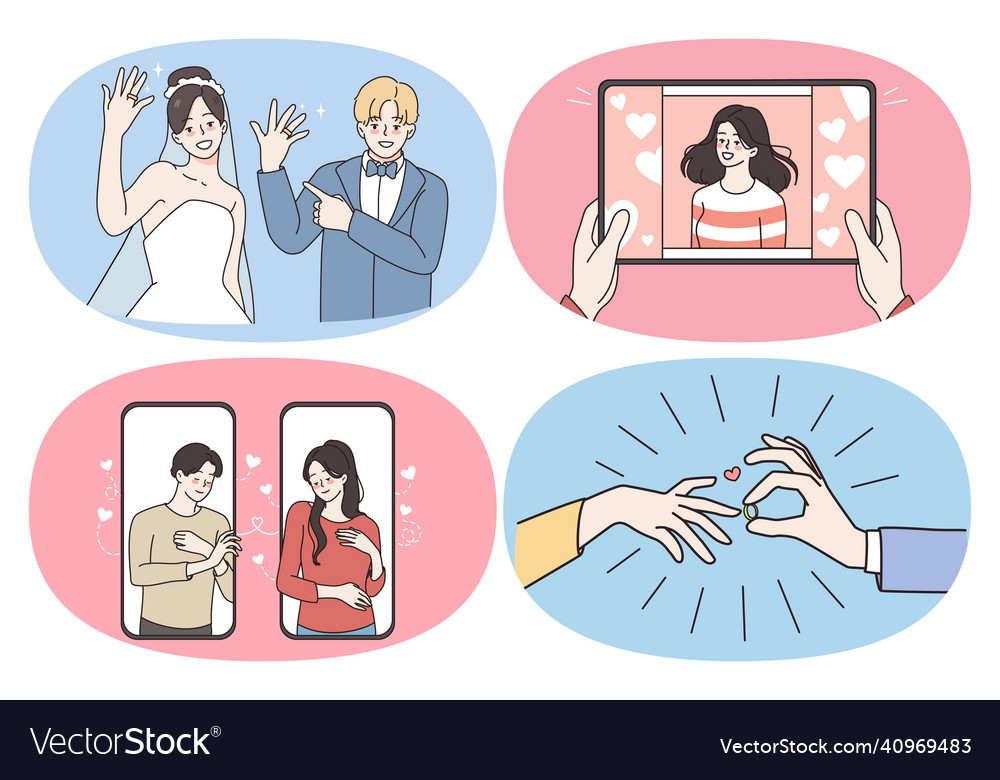 Romantisches Paar Engagement und Hochzeit