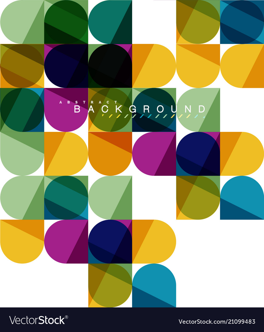 Round square geometric shapes on white tile Vector Image