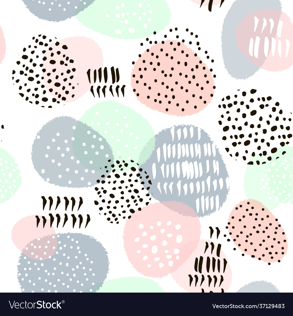 Seamless abstract pattern with hand drawn shapes vector image Seamless abstract pattern with hand drawn shapes