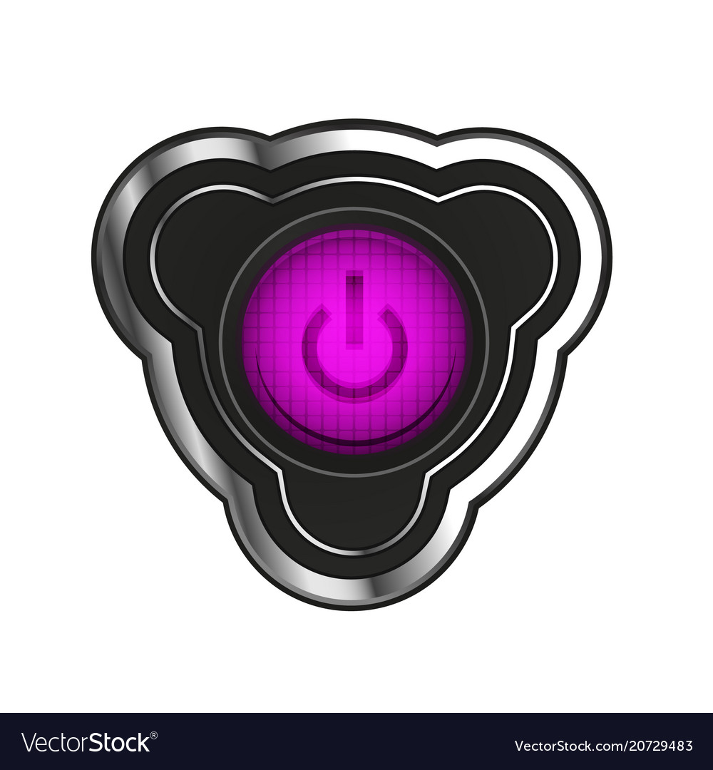Techno futuristic start power button vector image Techno futuristic start power button