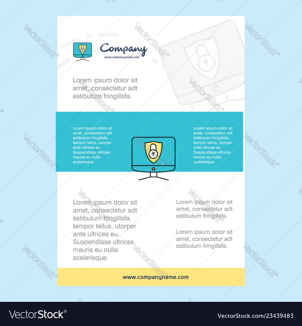 Template layout for computer protected company vector image Template layout for computer protected company