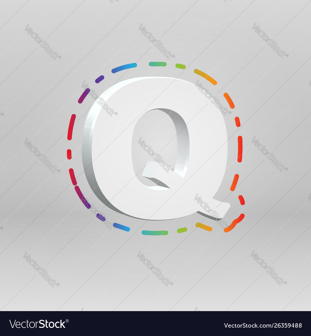 3d character from a fontset with colorful