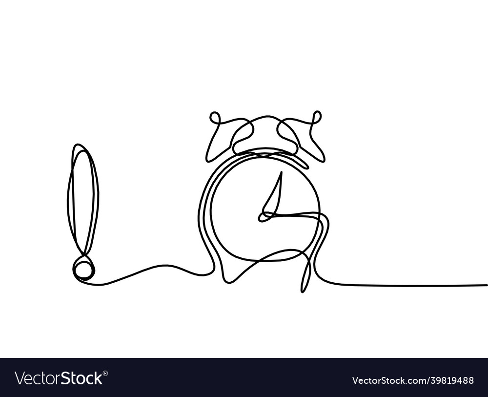 Abstract alarm clock with exclamation mark