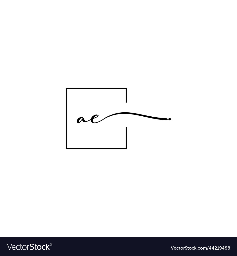 Ae signature square logo initial concept