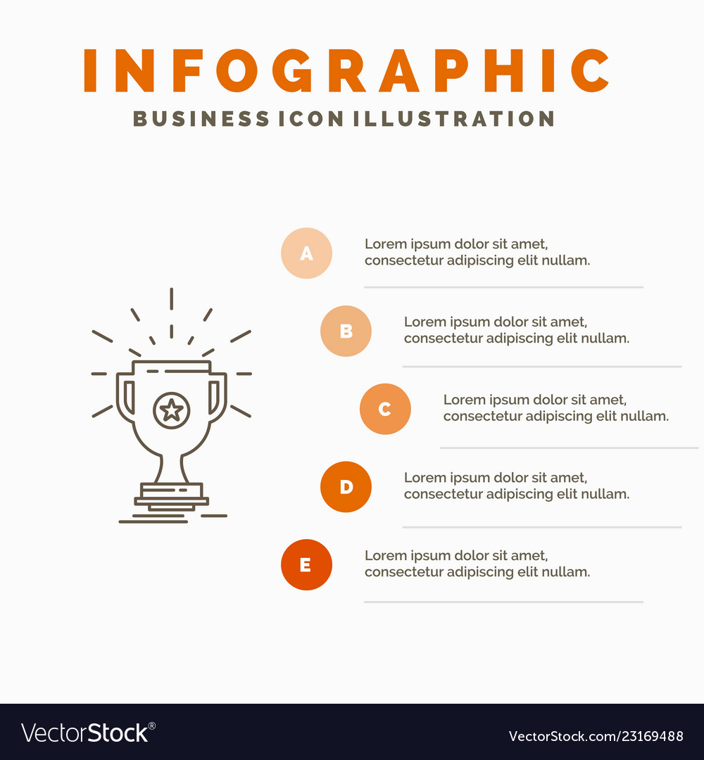 award trophy prize win cup infographics template vector image