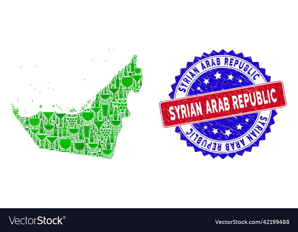 Bicolor syrian arab republic grunge Seal vector image Bicolor syrian arab republic grunge Seal