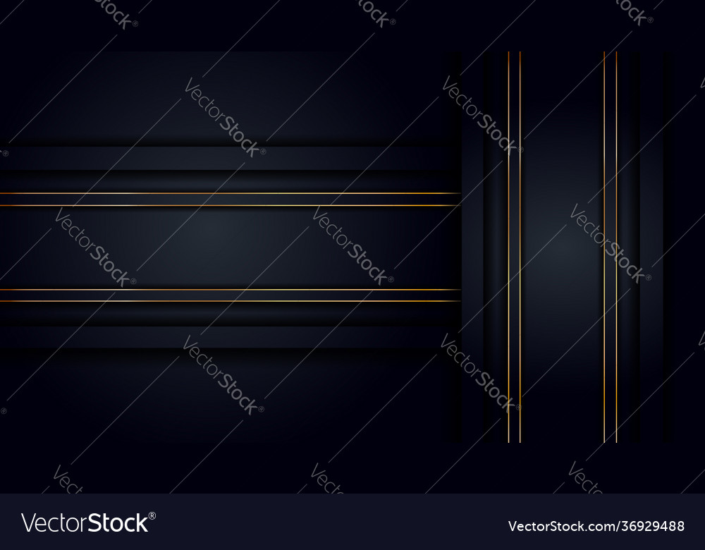 Black abstract layer overlaps with golden line
