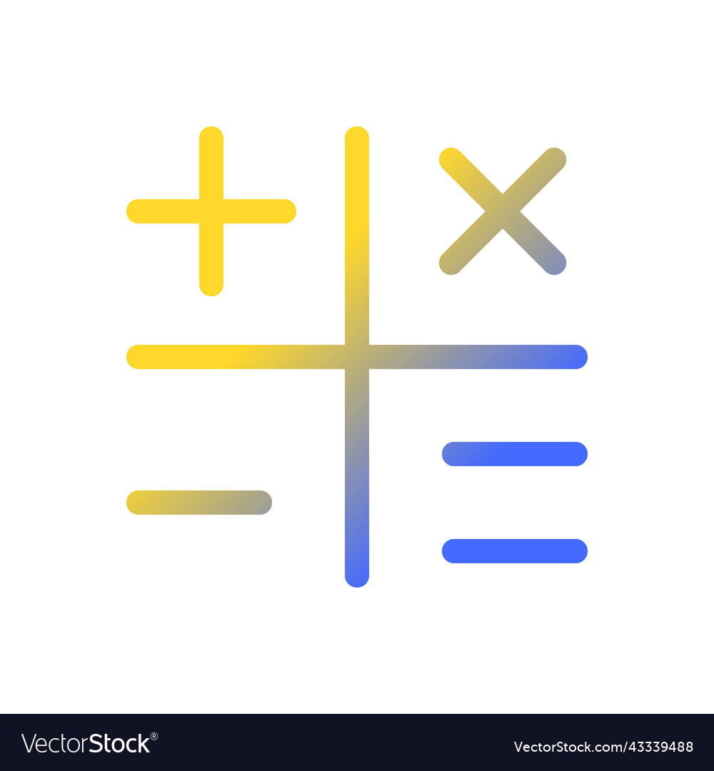 Calculation pixel perfect gradient linear ui icon vector image Calculation pixel perfect gradient linear ui icon