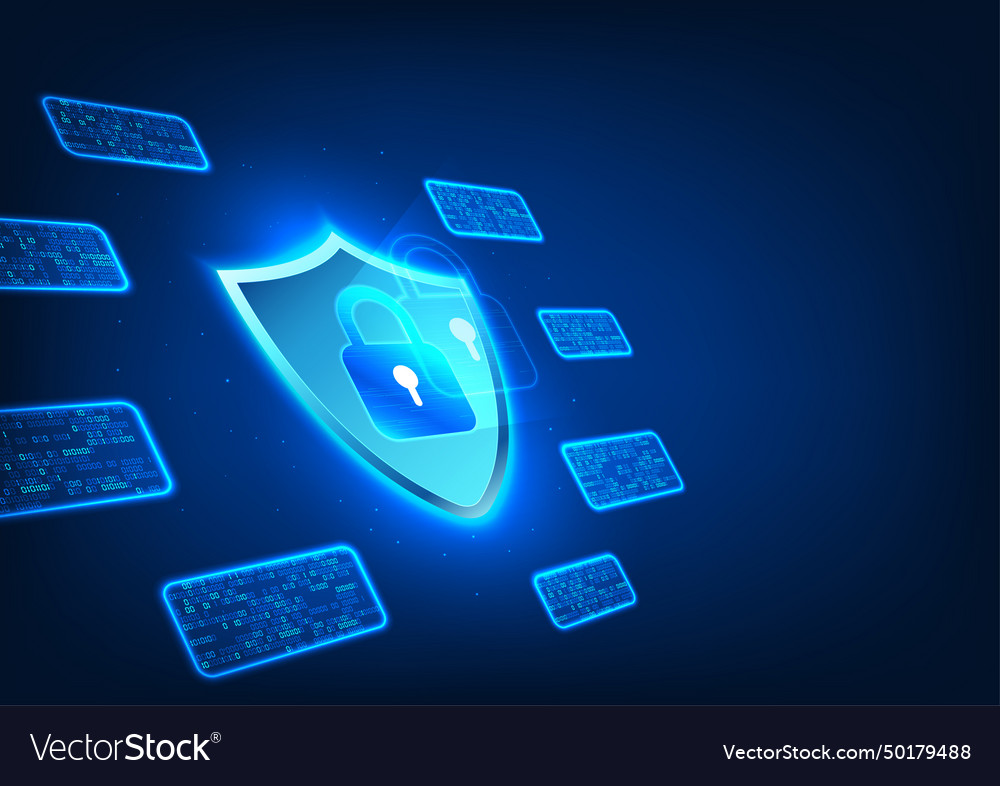 Cyber security technology it is a software vector image Cyber security technology it is a software