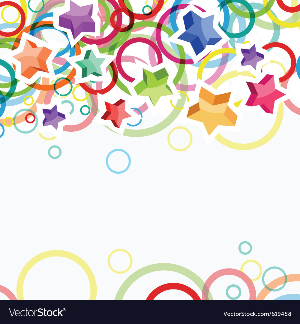 Festive background with bright stars and circles Vector Image