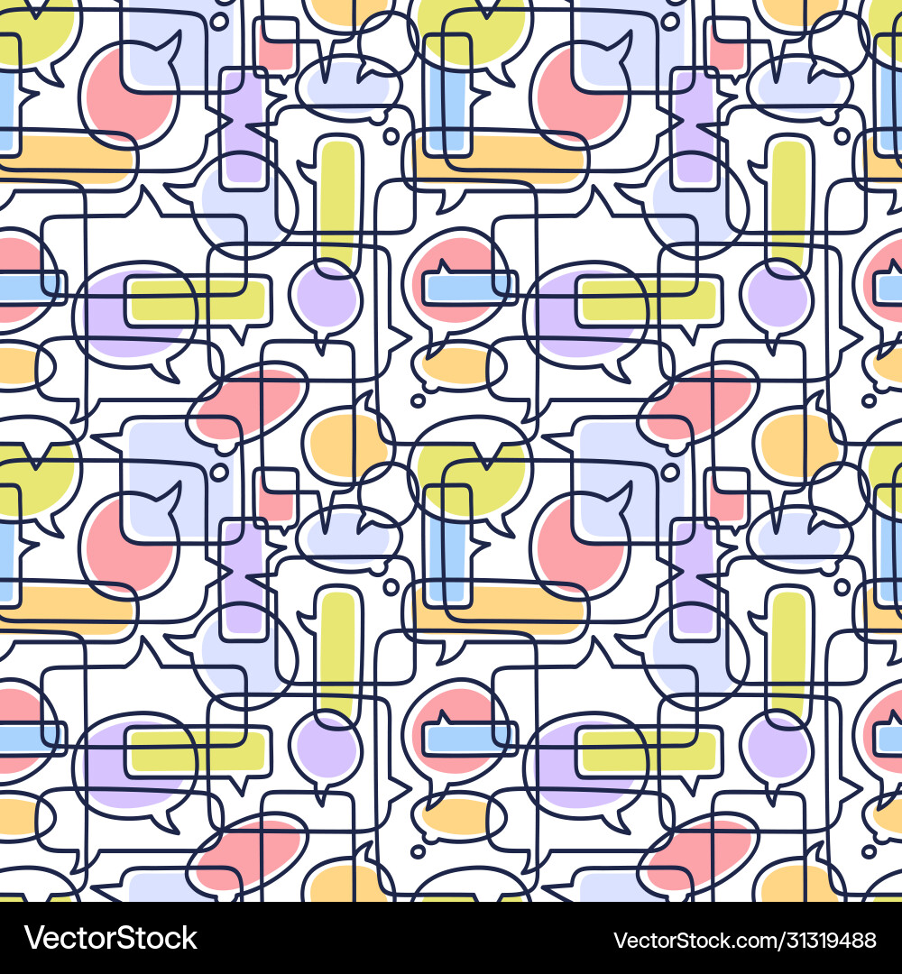 Hand drawn speech bubbles seamless pattern Vector Image