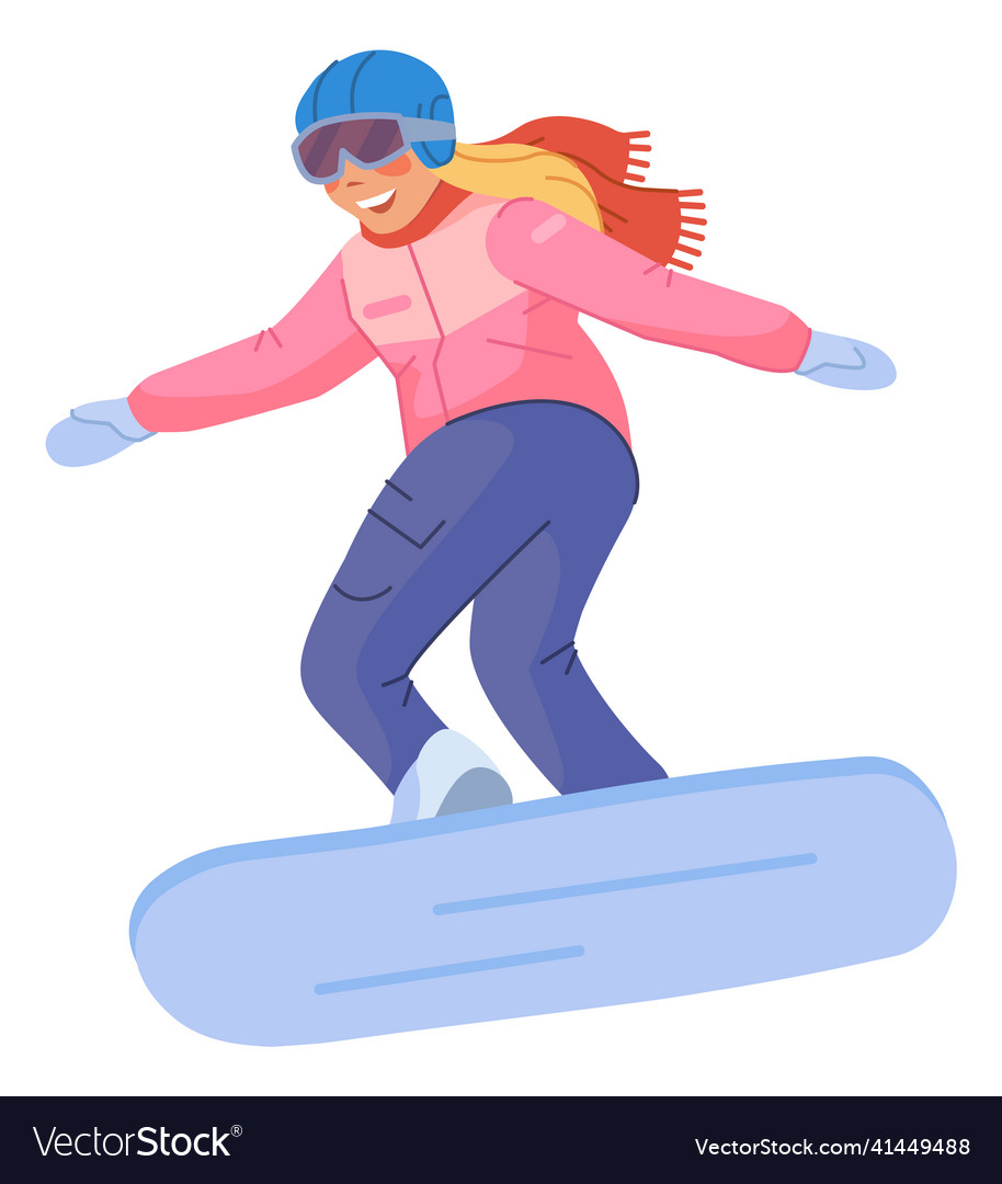 Happy woman on snow board active lifestyle