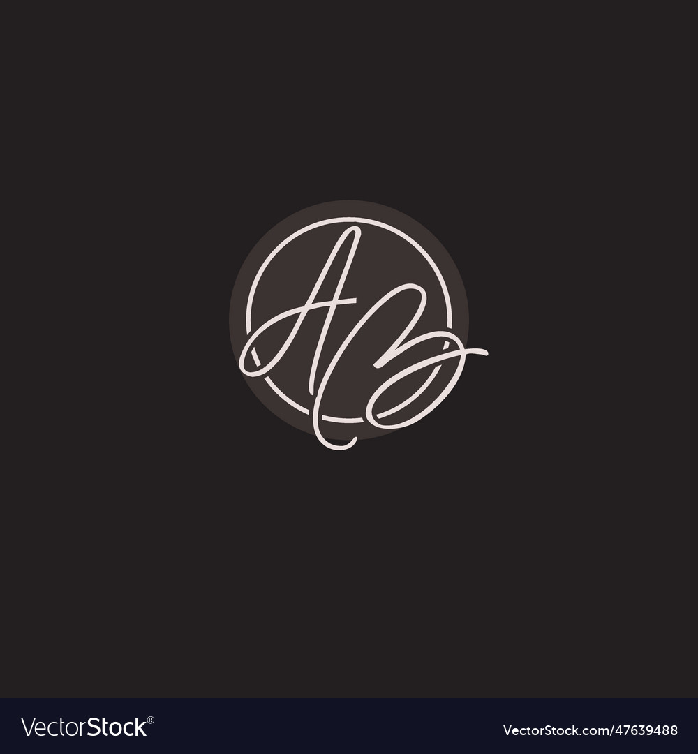 Initials ab logo monogram with simple circle line Vector Image Initials ab logo monogram with simple circle line