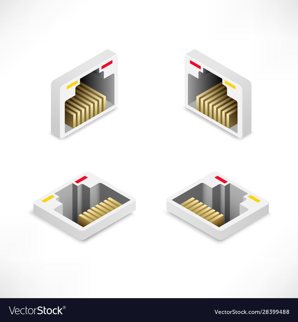 Isometric ethernet port set