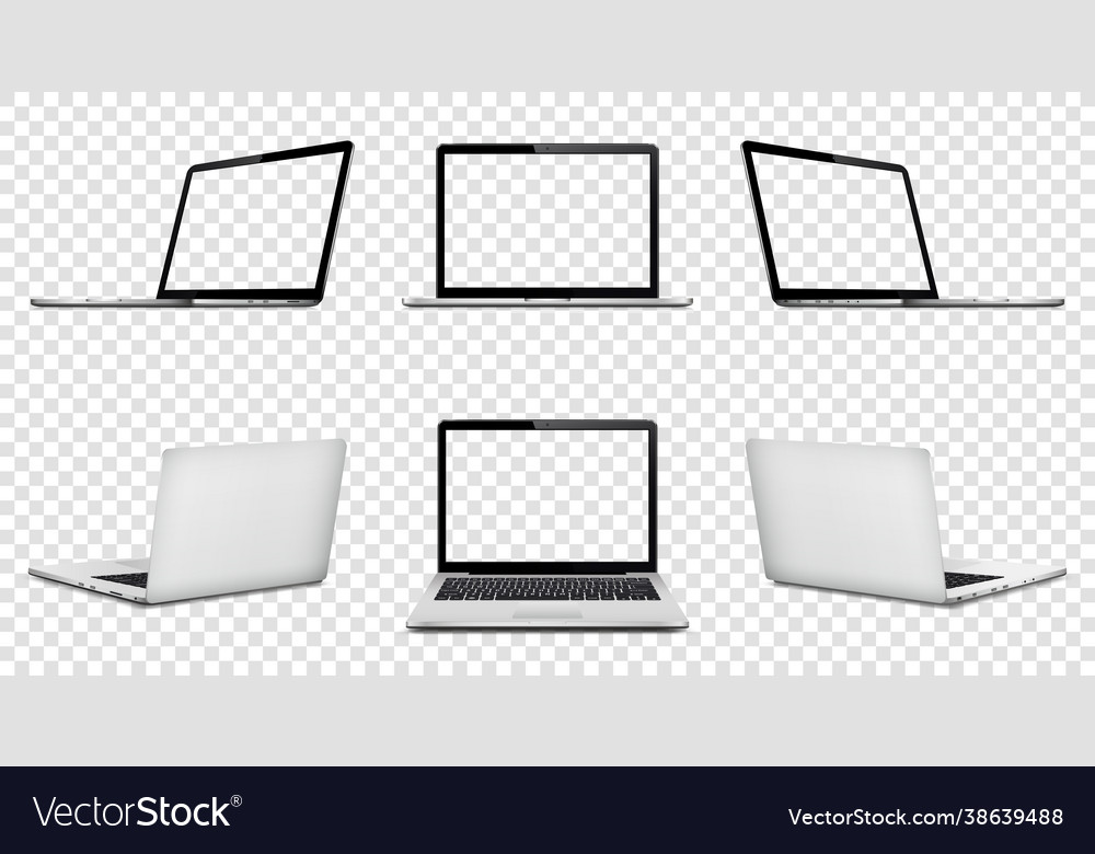 Laptop with transparent screen isolated Royalty Free Vector