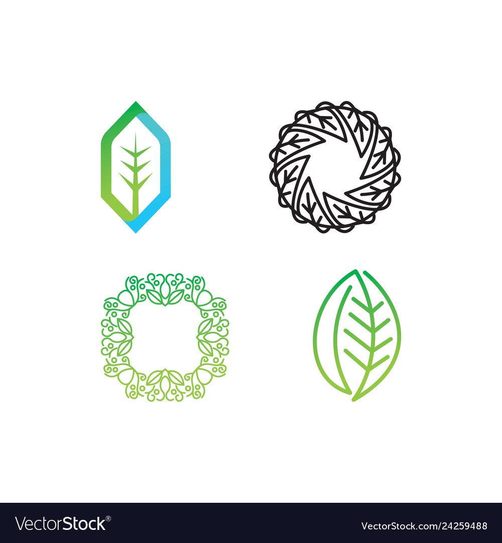 Leaf logo design template set