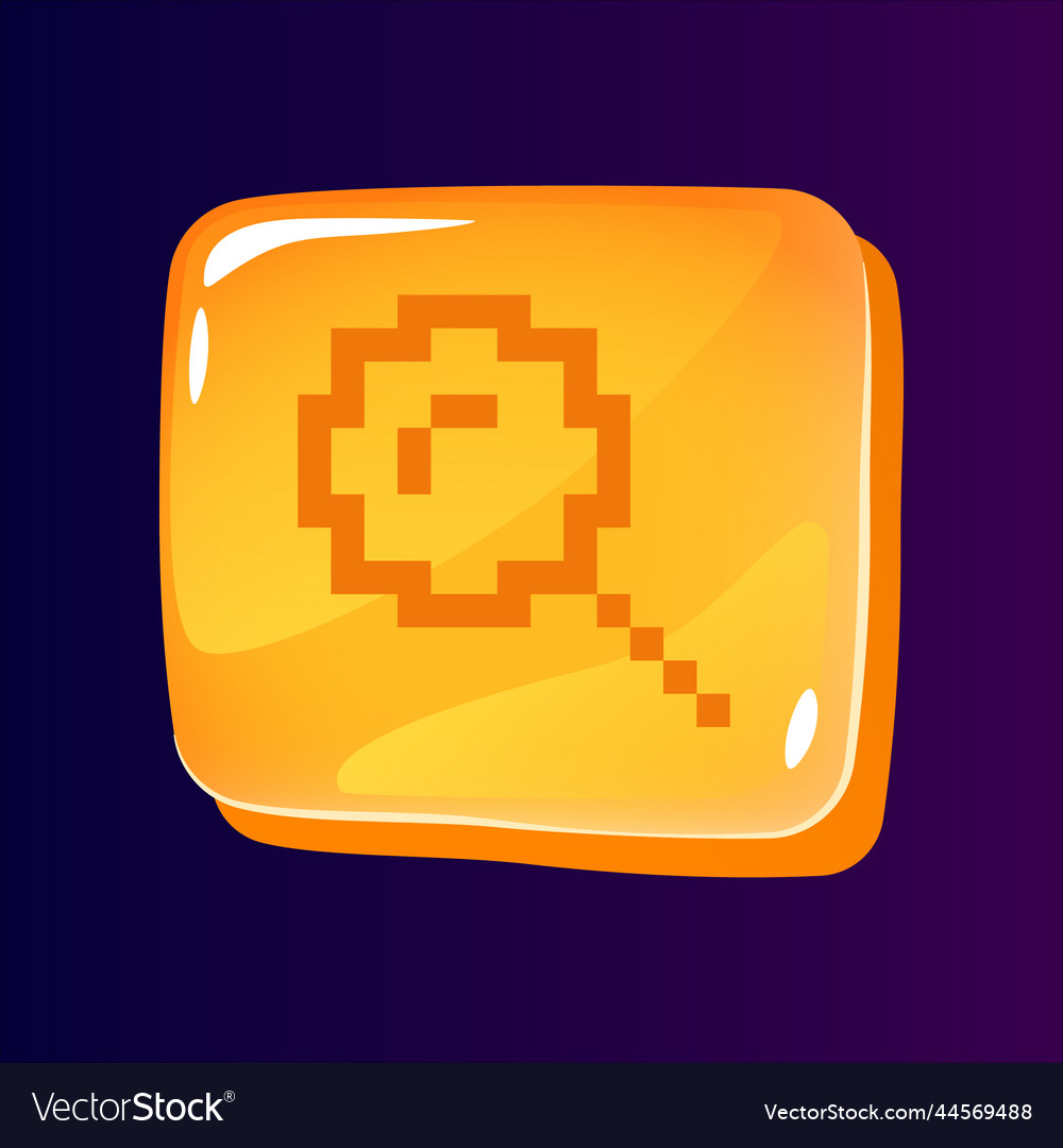 Magnifying glass glossy ui button with pixelated vector image Magnifying glass glossy ui button with pixelated