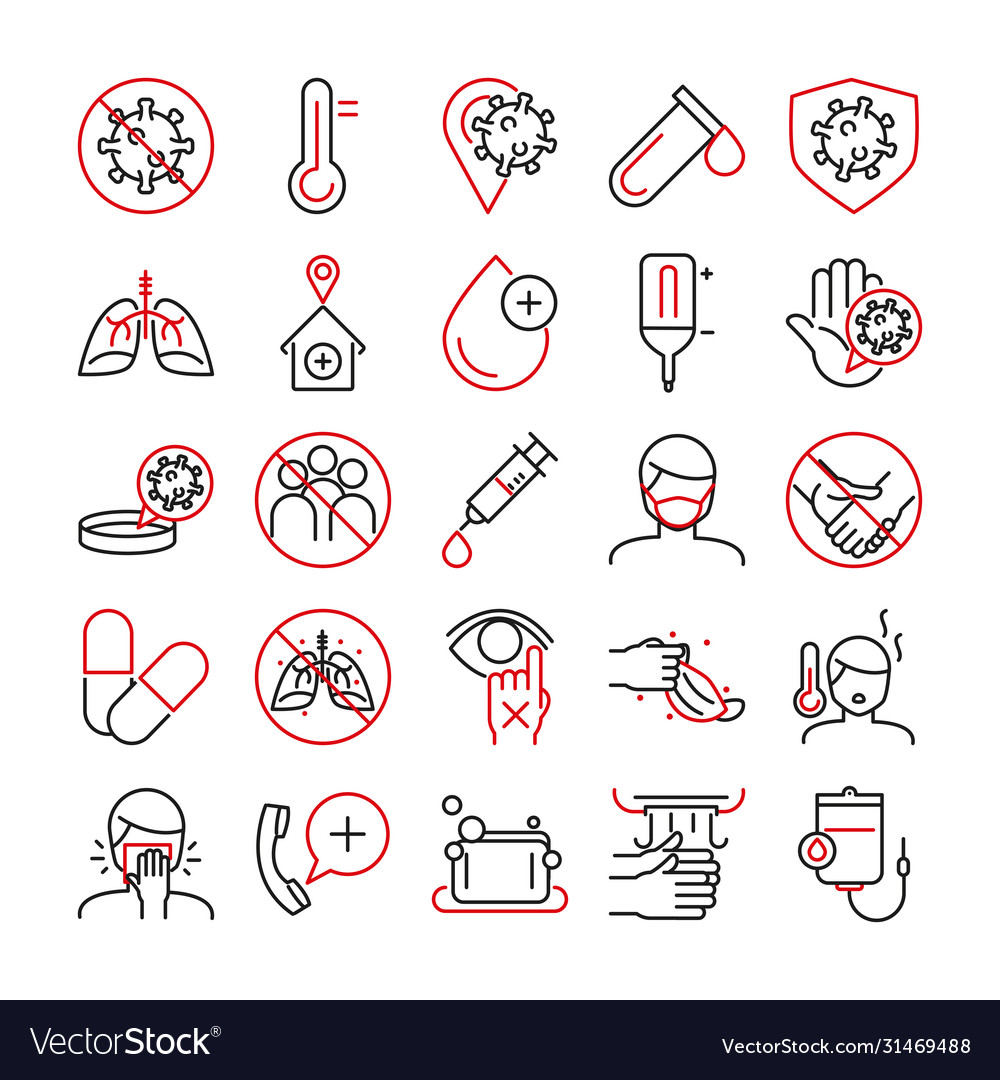 Medizinische Icons Covid-19 & Healthcare