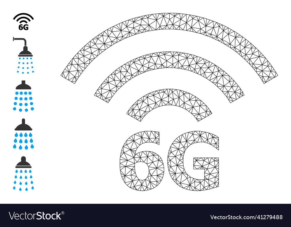 Mesh network 6g radio source icon vector image Mesh network 6g radio source icon