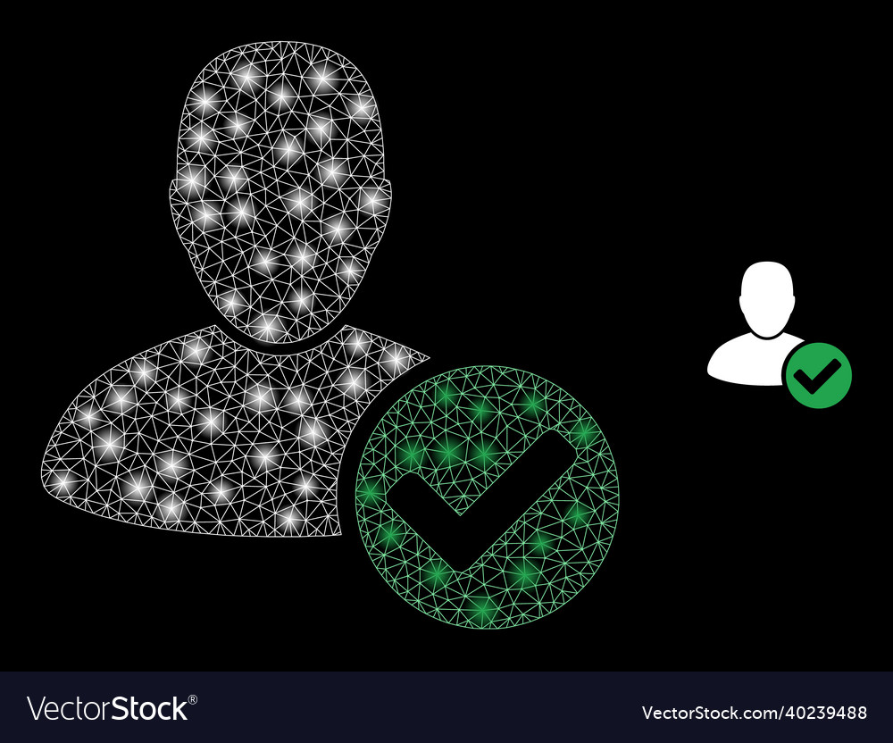 Mesh web valid user with majestic vector image Mesh web valid user with majestic