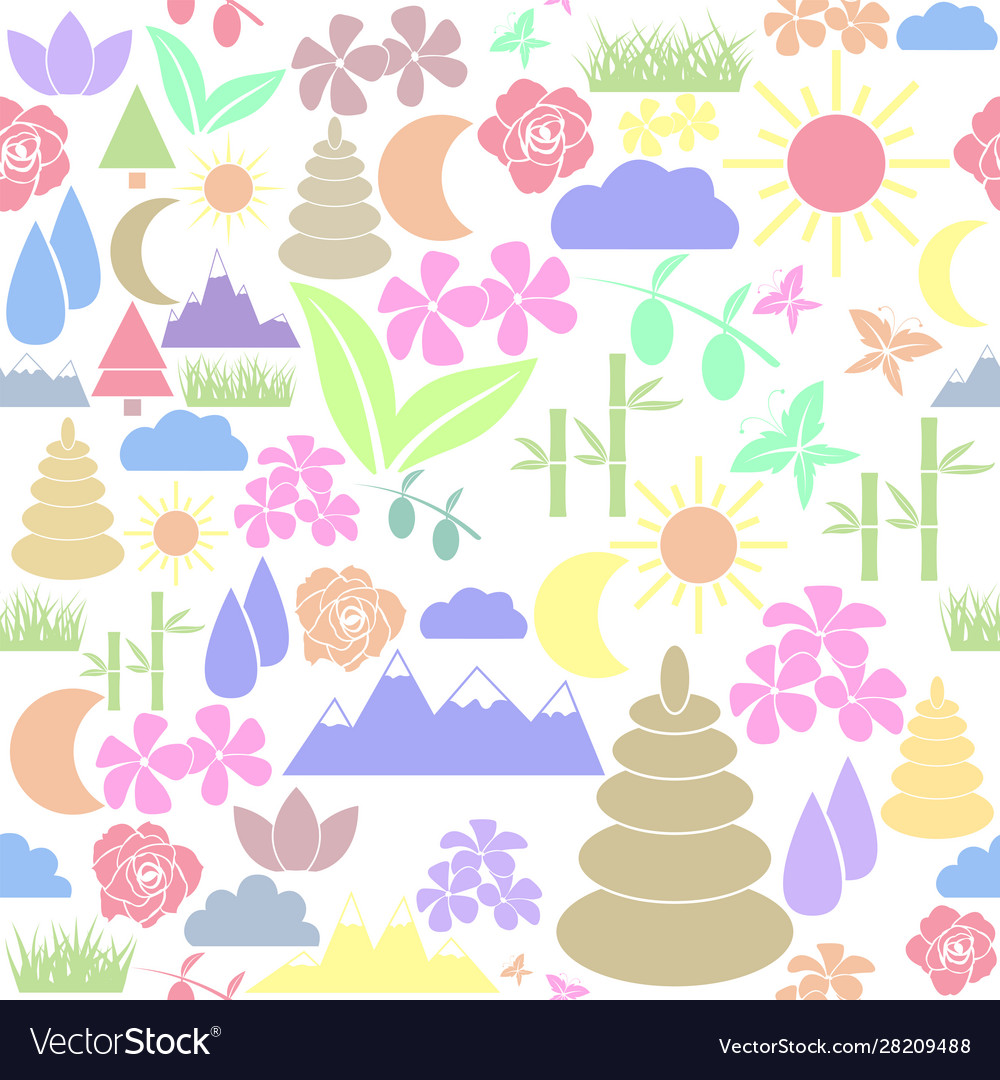 Nature seamless pattern background icon