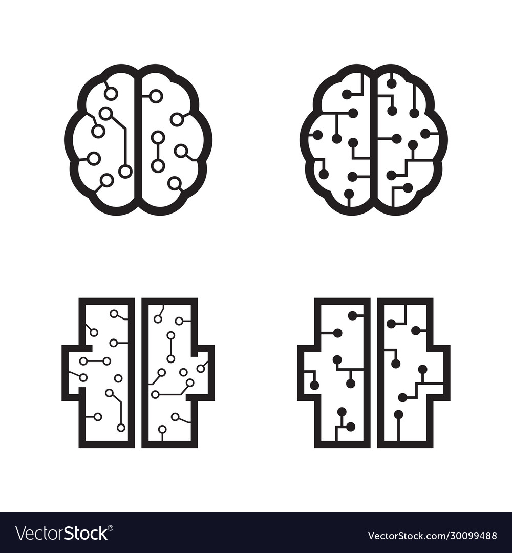Neural networks and artificial intelligence brain vector image Neural networks and artificial intelligence brain