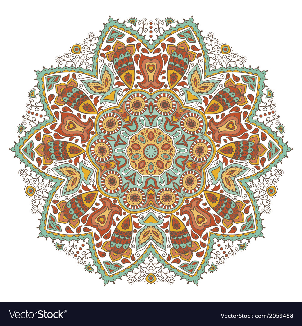 Ornamental round lace pattern circle background