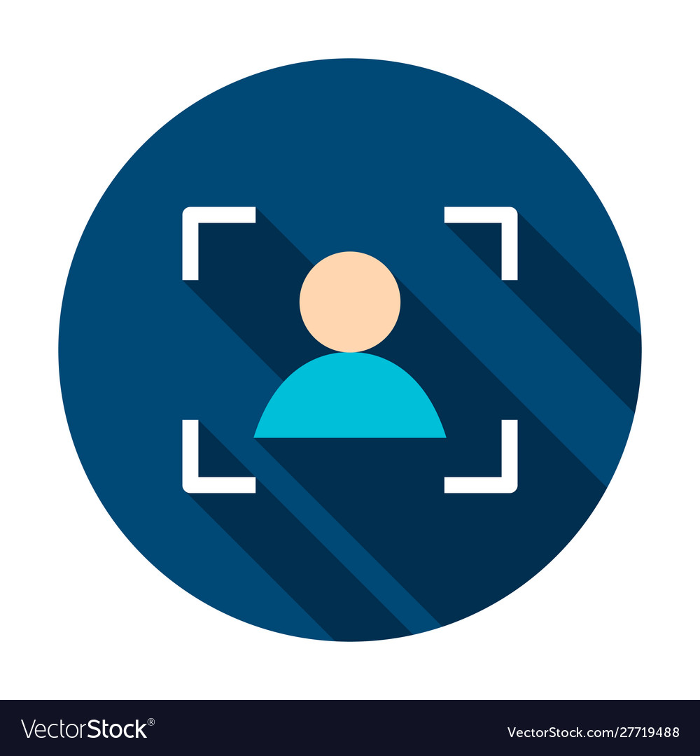 Person recognition circle icon Royalty Free Vector Image