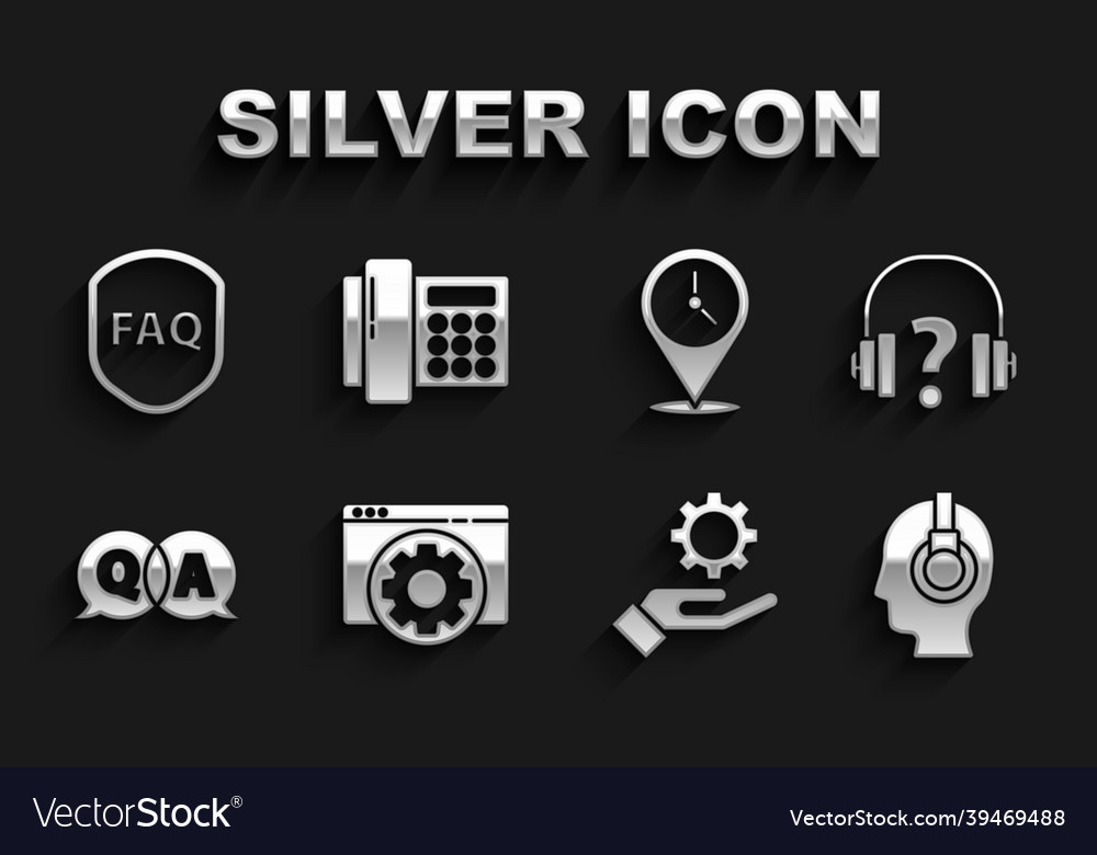 Set browser setting headphones support operator Vector Image Set browser setting headphones support operator