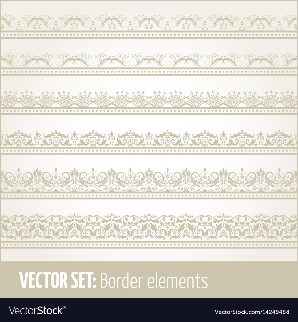 Set of border elements and page