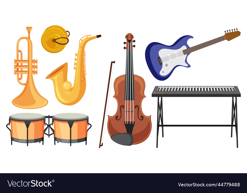 Set of musical instruments Royalty Free Vector Image