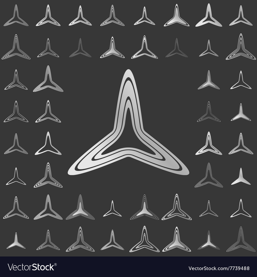 Silver line triangle logo design set