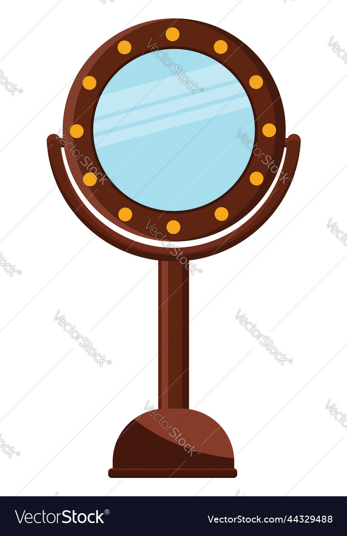 Small hand mirror on a white background