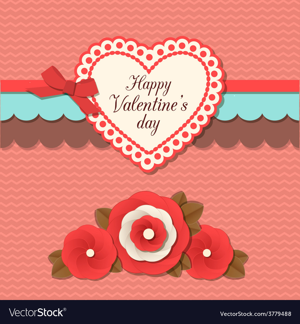 valentines day typographical retro holiday card vector image retro holiday card