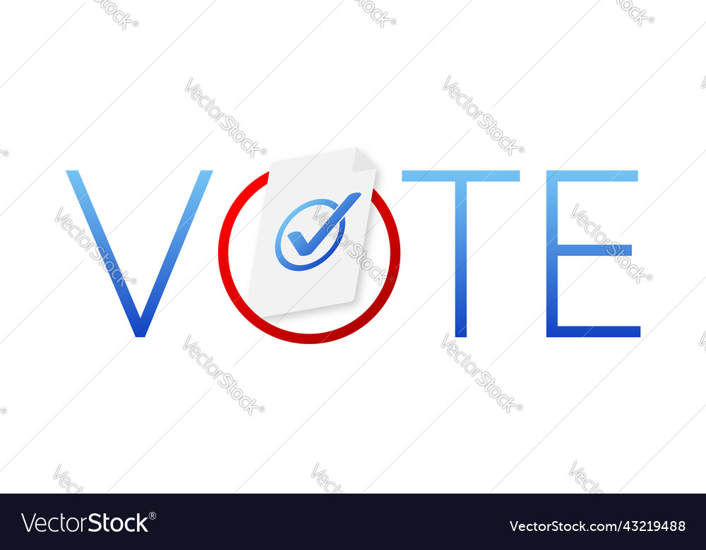Voting symbols check marks referendum and poll