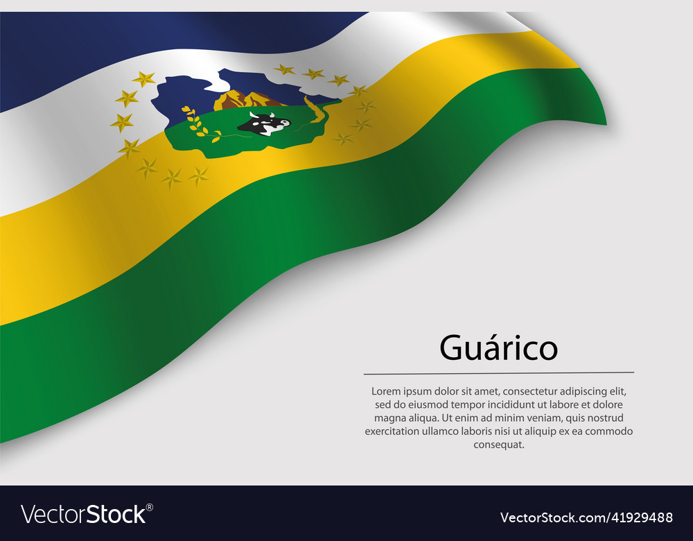 Wave flag of gu rico is a state of venezuela Vector Image