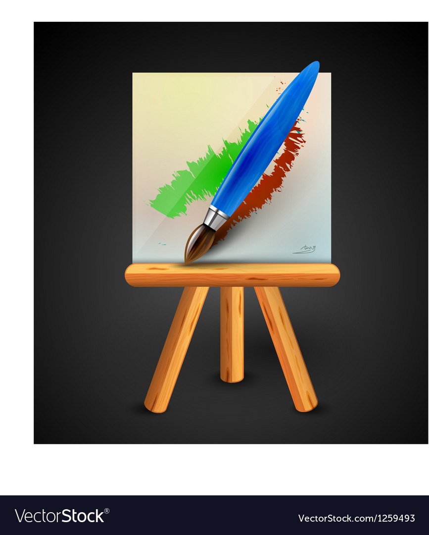 Brush drawing conceptual icon