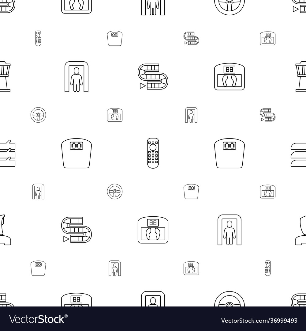Control icons pattern seamless white background