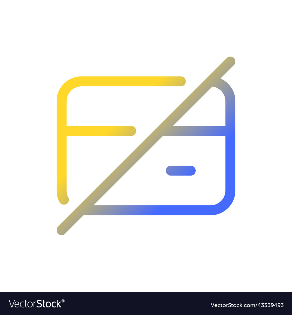 Declined payment pixel perfect gradient linear ui vector image Declined payment pixel perfect gradient linear ui