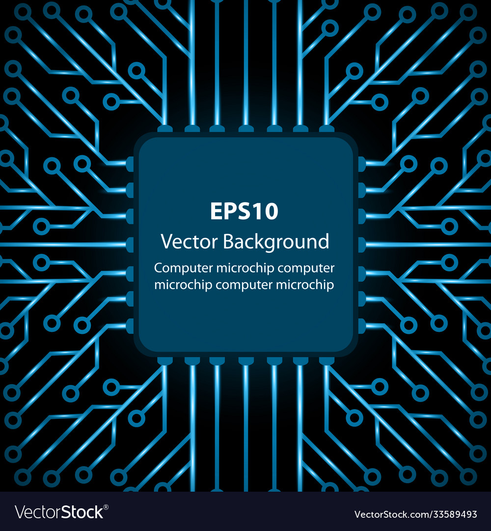 Electronic chip background vector image Electronic chip background