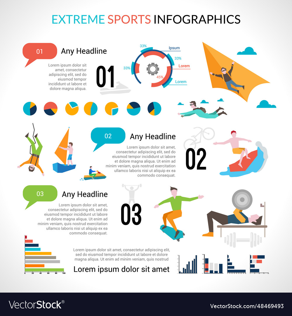 Extreme sports infographics Royalty Free Vector Image