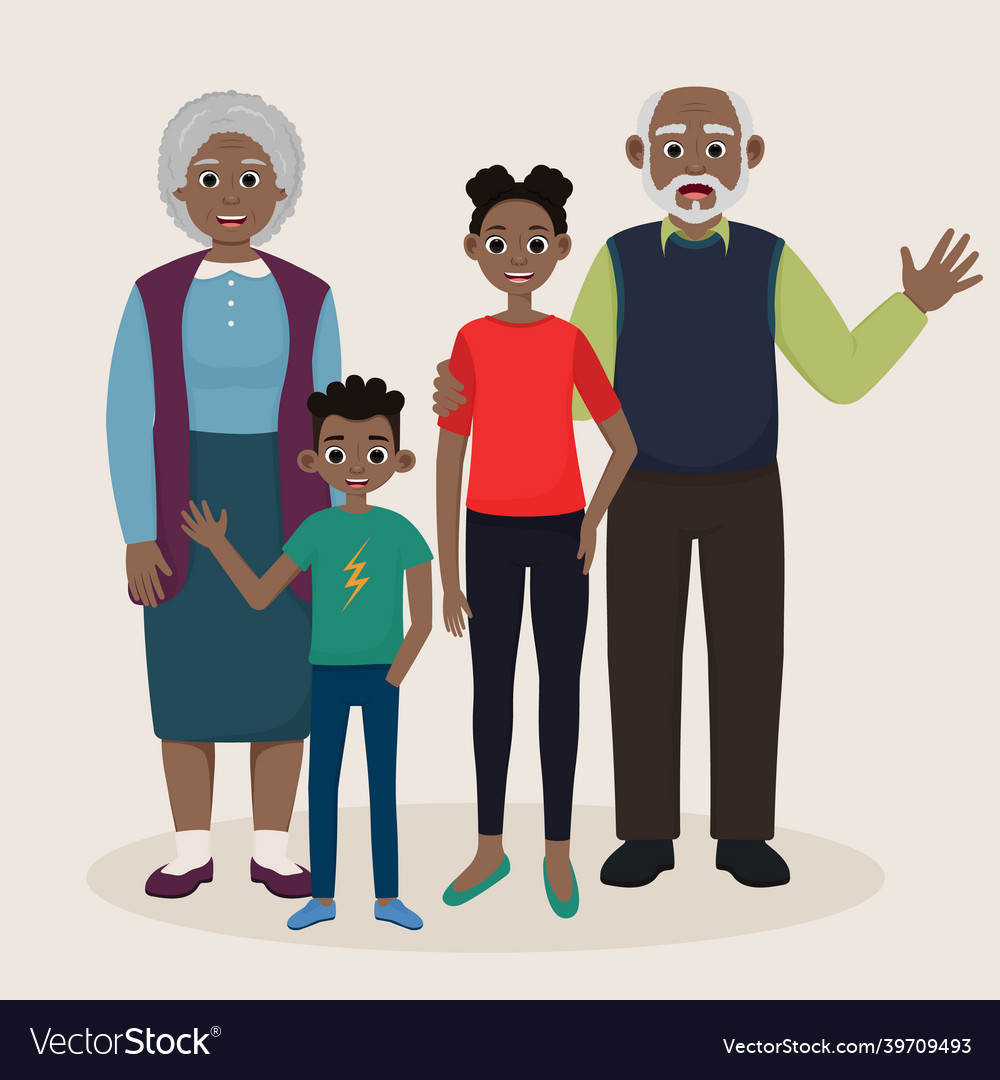 Happy african american grandmother grandfather Vector Image