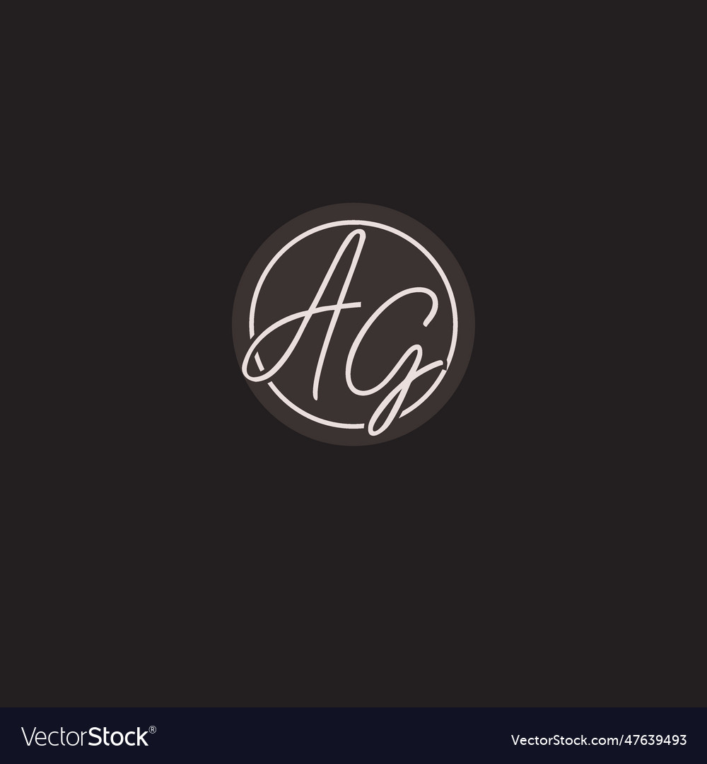 Initials ag logo monogram with simple circle line