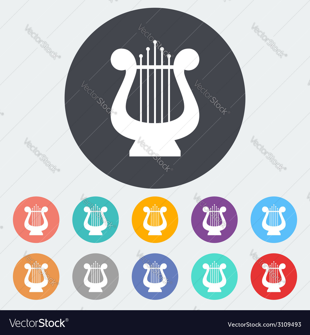 Lyra flat icon Royalty Free Vector Image - VectorStock