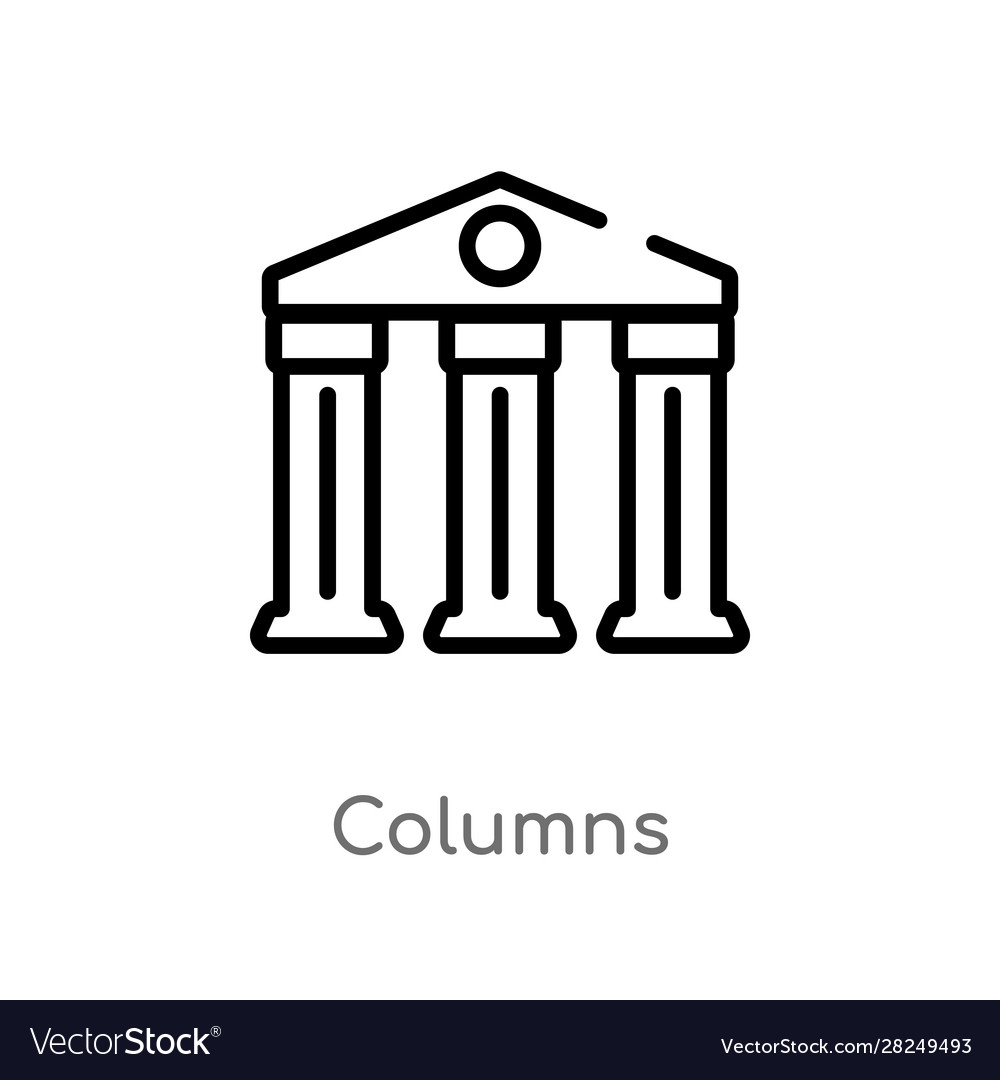 Outline columns icon isolated black simple line