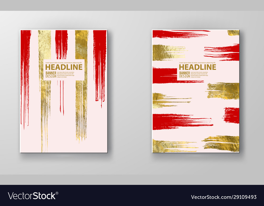 Red And Gold Design Templates Abstract Eps10 Vector Image