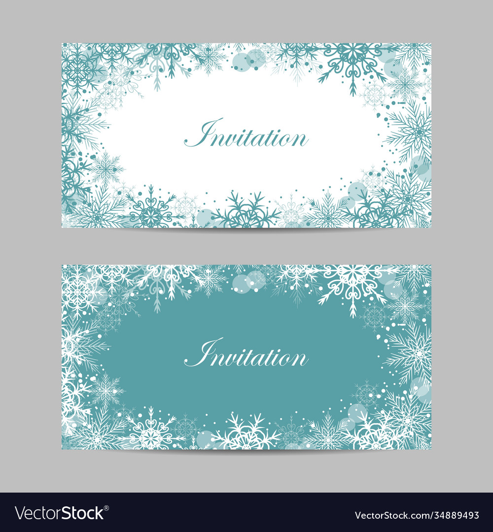 Set banners with winter pattern