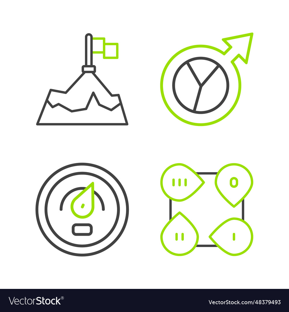 Set line infographic element digital speed meter vector image Set line infographic element digital speed meter