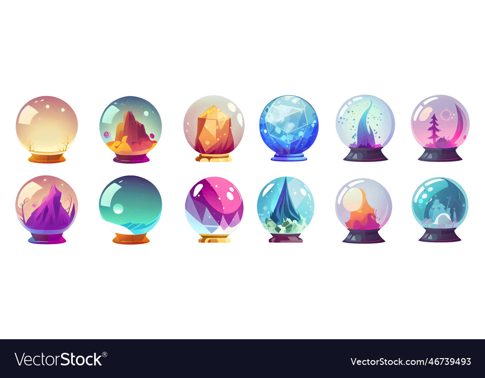 Set magic ball of ui interface vector image Set magic ball of ui interface